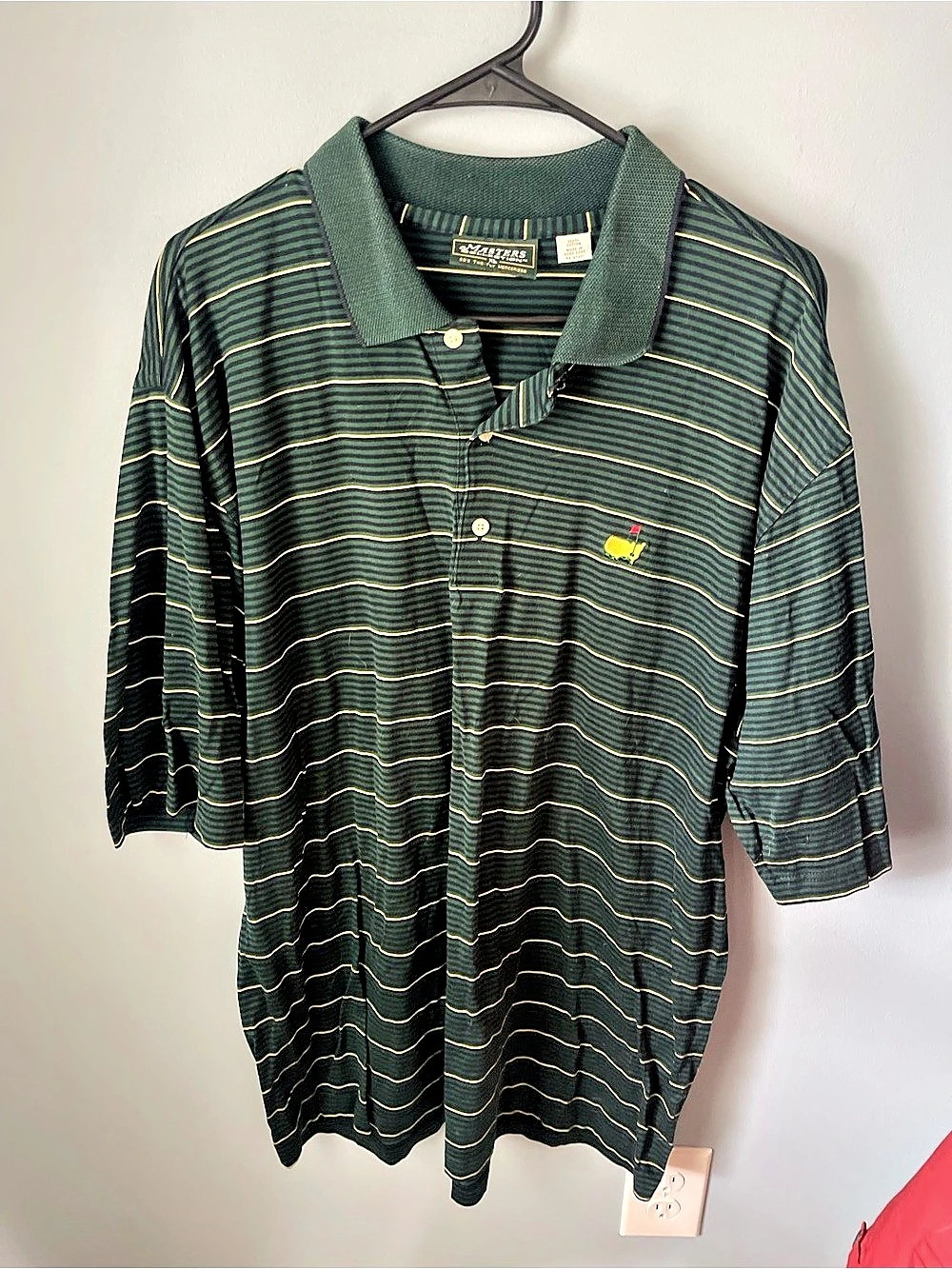 Masters Collection polo Striped Polo Green Size xtra Large Like New